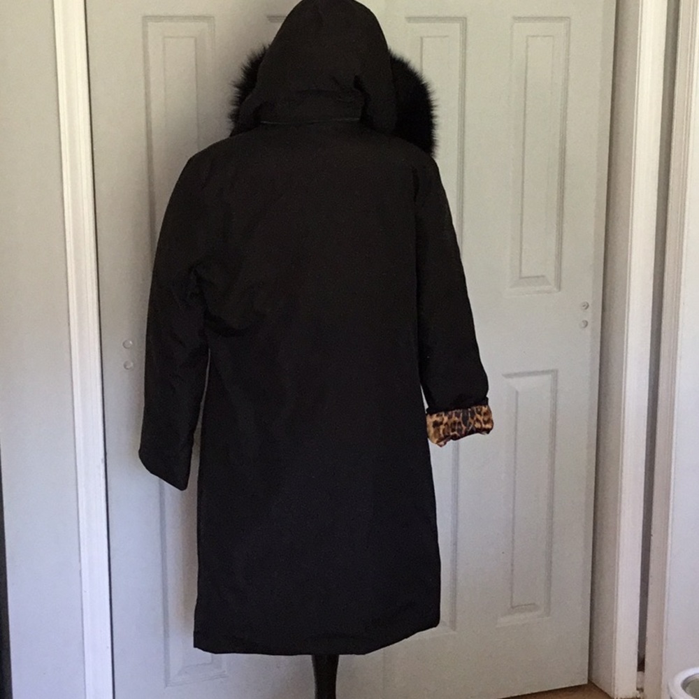 Dana Buchman Down Blk Coat Foxtrim Nwot REDUCED! - Picture 8 of 10
